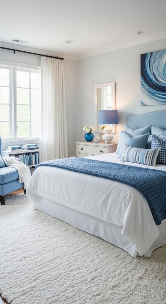 25 Stunning Blue and White Bedroom Ideas for a Fresh Elegant Look