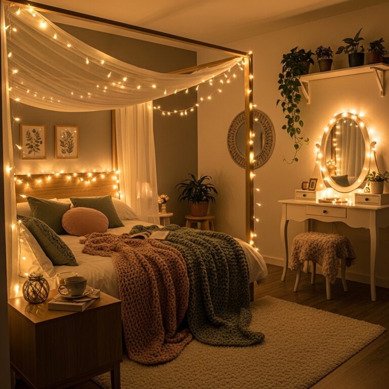 12 Fairy Light Bedroom Aesthetic Ideas for a Cozy & Dreamy Glow