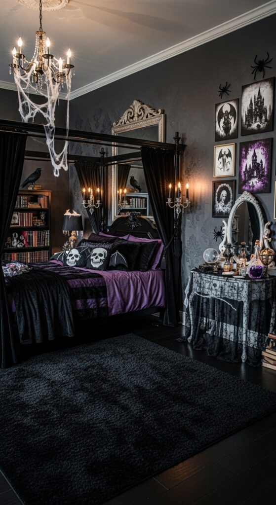 15 Gothic Halloween Bedroom Ideas to Create a Spooky and Cozy Room
