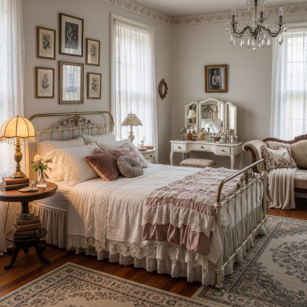 10 Vintage Romantic Bedroom Ideas for a Timeless Cozy Retreat
Vintage romantic bedroom ideas bring together classic elegance, soft textures, and nostalgic charm to create a warm and intimate space. This aesthetic often features muted color palettes, antique furniture, delicate fabrics, and layered textures, making the bedroom feel both luxurious and cozy. A vintage romantic bedroom balances elegance with comfort, creating a serene retreat perfect for relaxation and restful sleep.