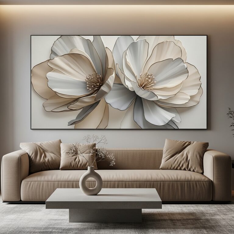 20 Beige Gray Flower Wall Art Ideas That Elevate Modern Spaces With Soft, Timeless Style
