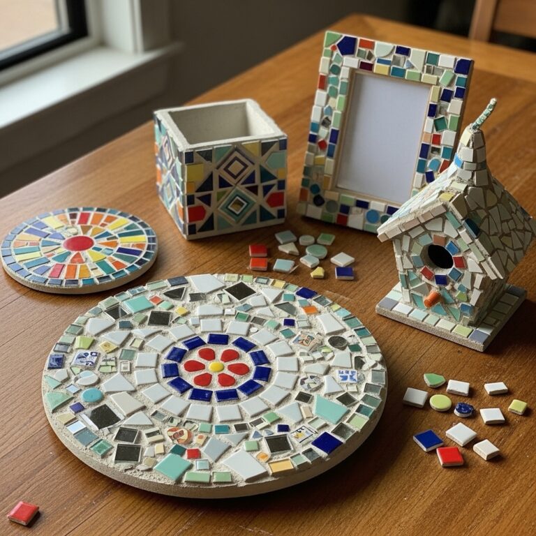 20 Mosaic Tile Crafts That Turn Leftover Tiles Into Useful, Beautiful Objects