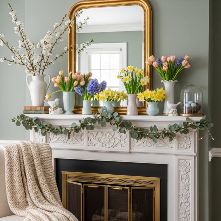 20 Spring Mantel Decor Ideas That Celebrate the Season in Style