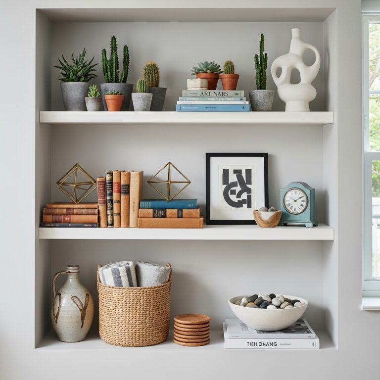 How to Style Open Shelves Without Clutter | Designer Shelf Styling Secrets | Organized Display Techniques