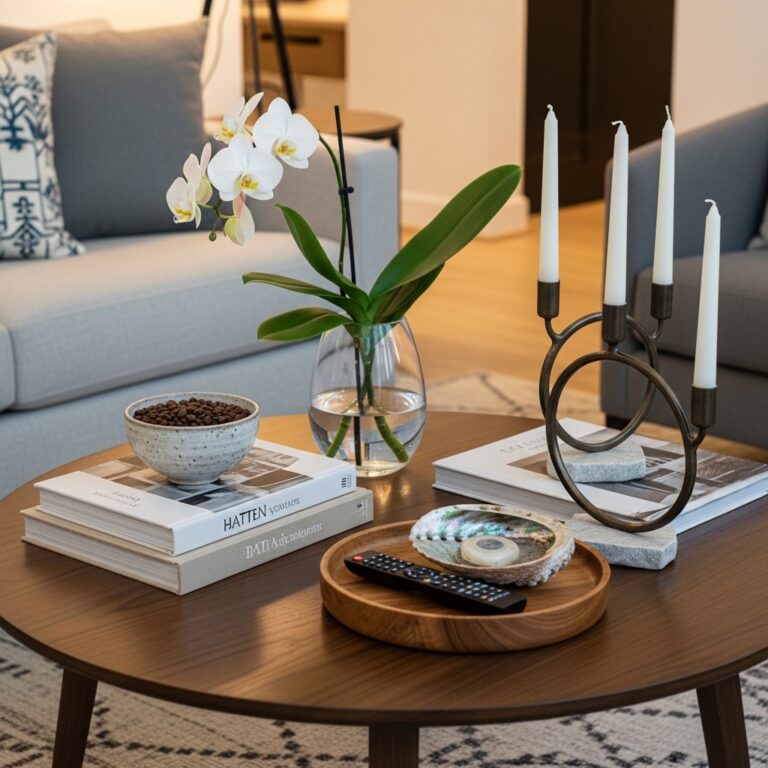 30 Round Coffee Table Decor Ideas That Create Perfect Balance, Flow, and Elevated Living Room Styling