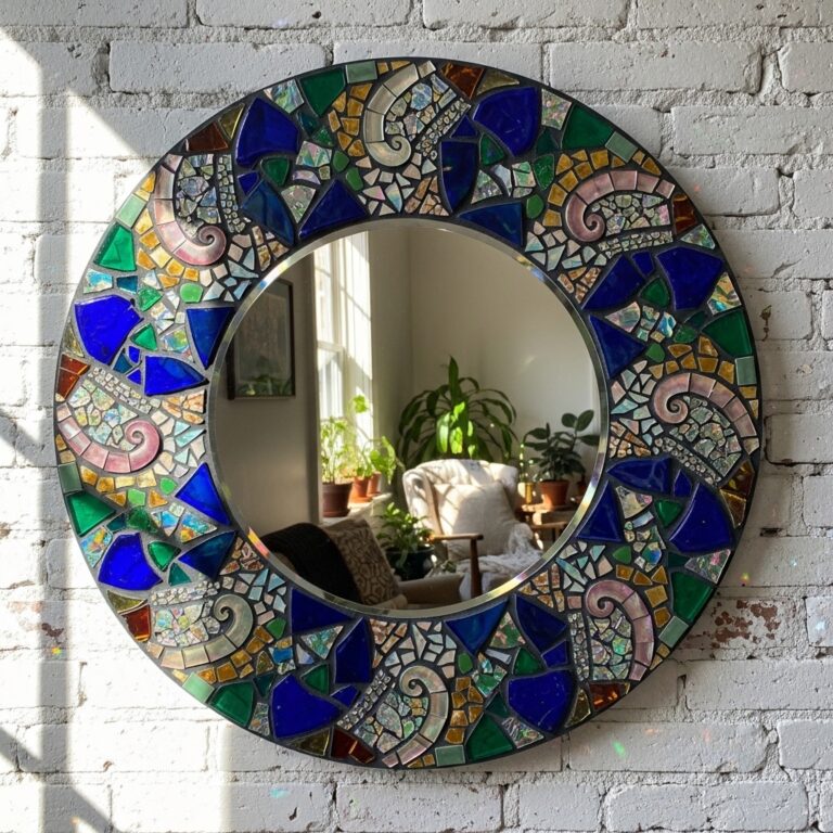 20 Mosaic Mirror Art Ideas That Reflect Light and Frame Your Reflection in Style