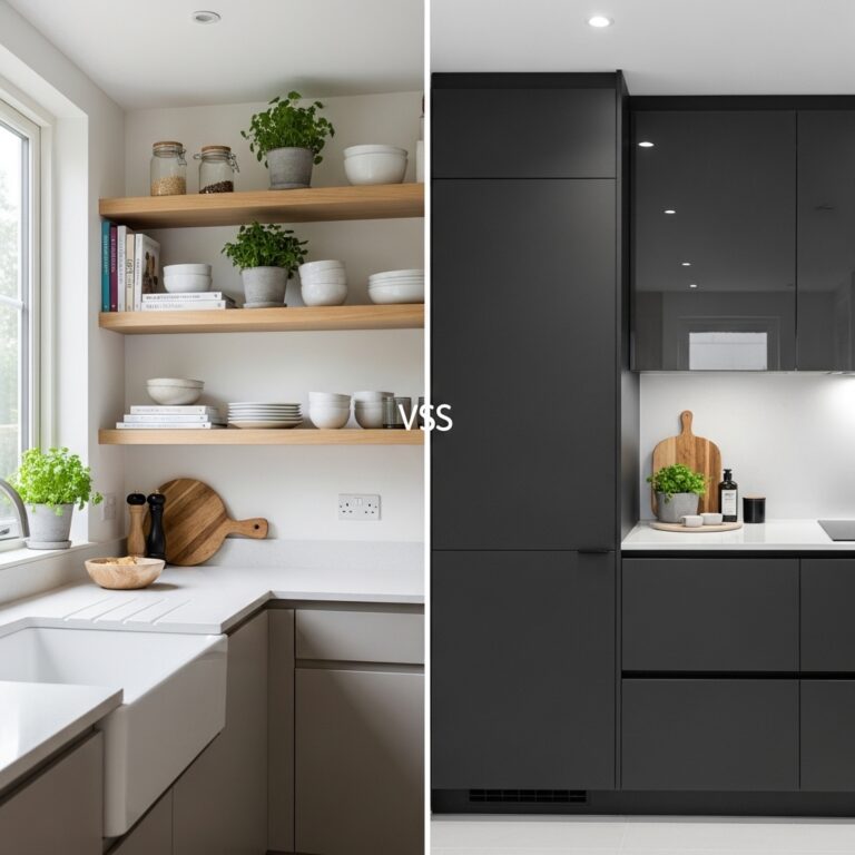 Open Shelving vs Cabinets: Which Looks Better? | Kitchen Storage Showdown | Pros and Cons of Each Style