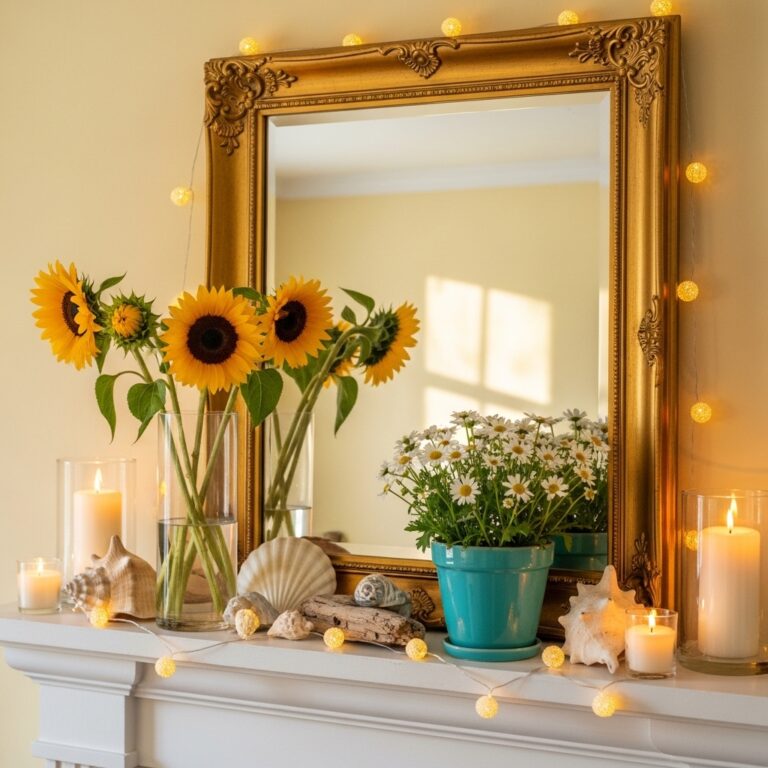 20 Summer Mantel Decor Ideas That Capture the Season’s Energy
