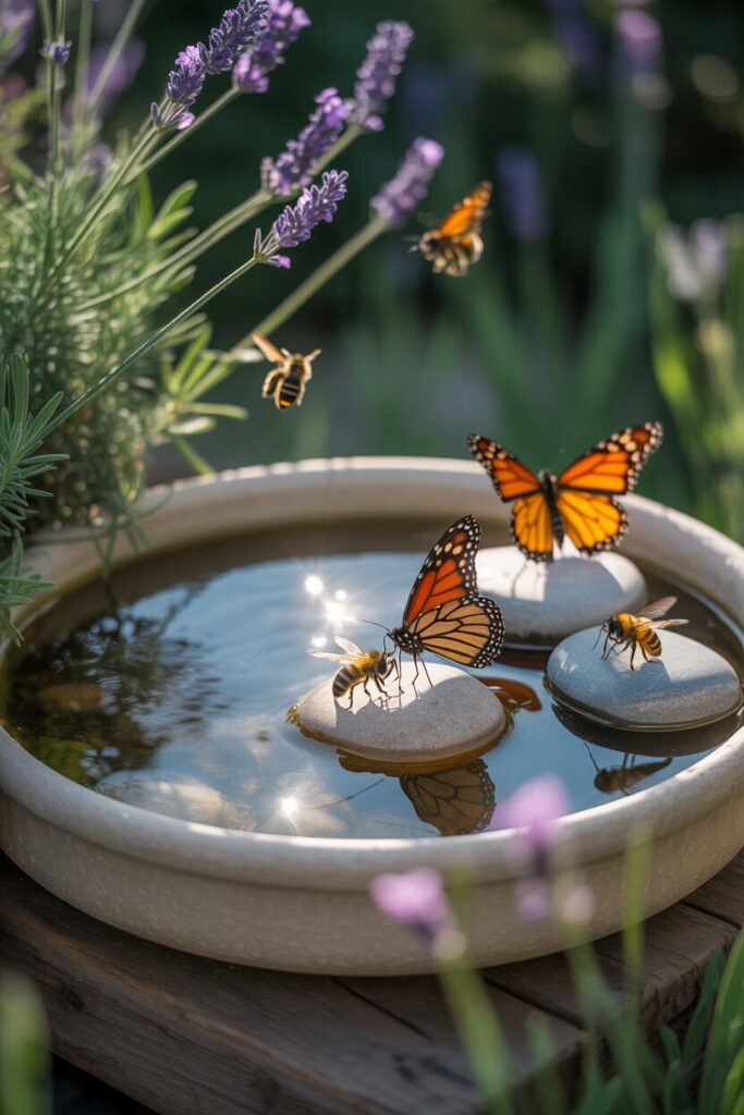 24. Create a Bee and Butterfly Watering Station