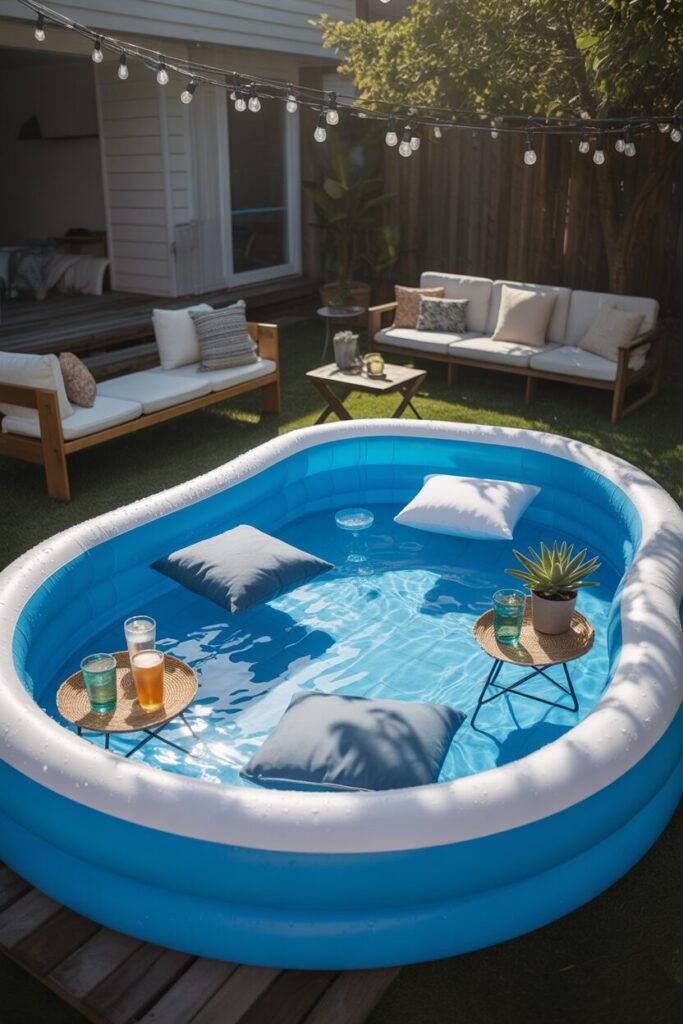 36. Turn a Kiddie Pool into a Cooling Lounge