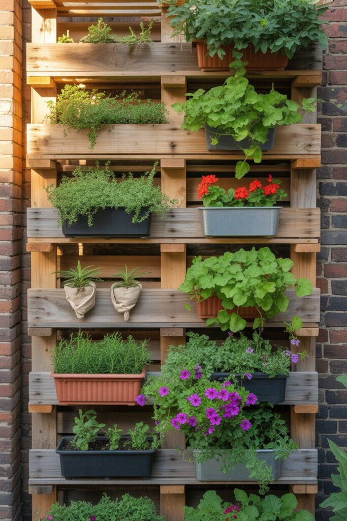 23. Use a Wooden Palette as a Vertical Garden