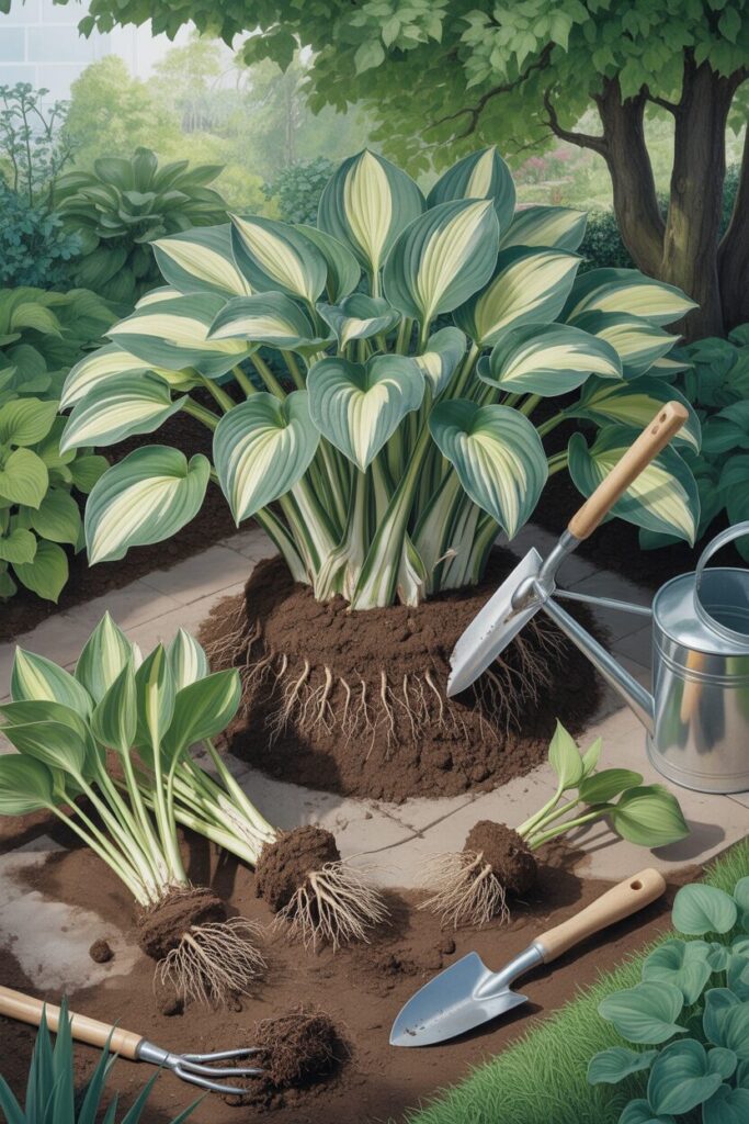 10. Divide Overgrown Hostas for Free Plants