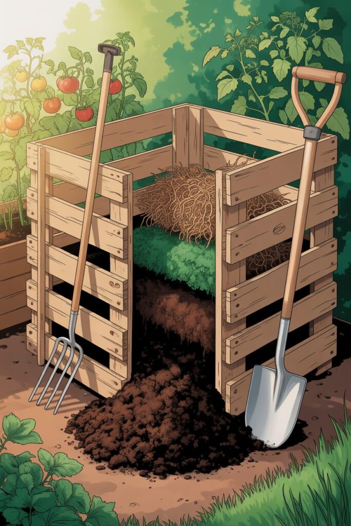 4. Build a Pallet Compost Bin for Free Soil