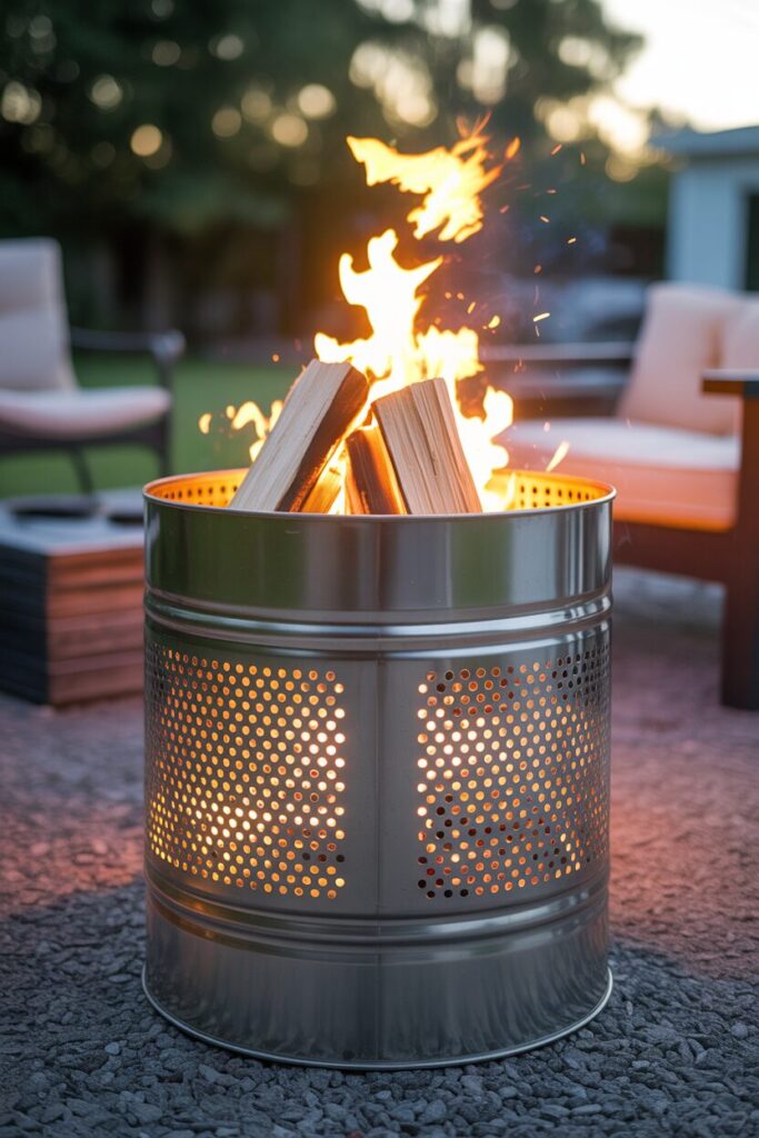 5. Create a Fire Pit from a Washer Drum