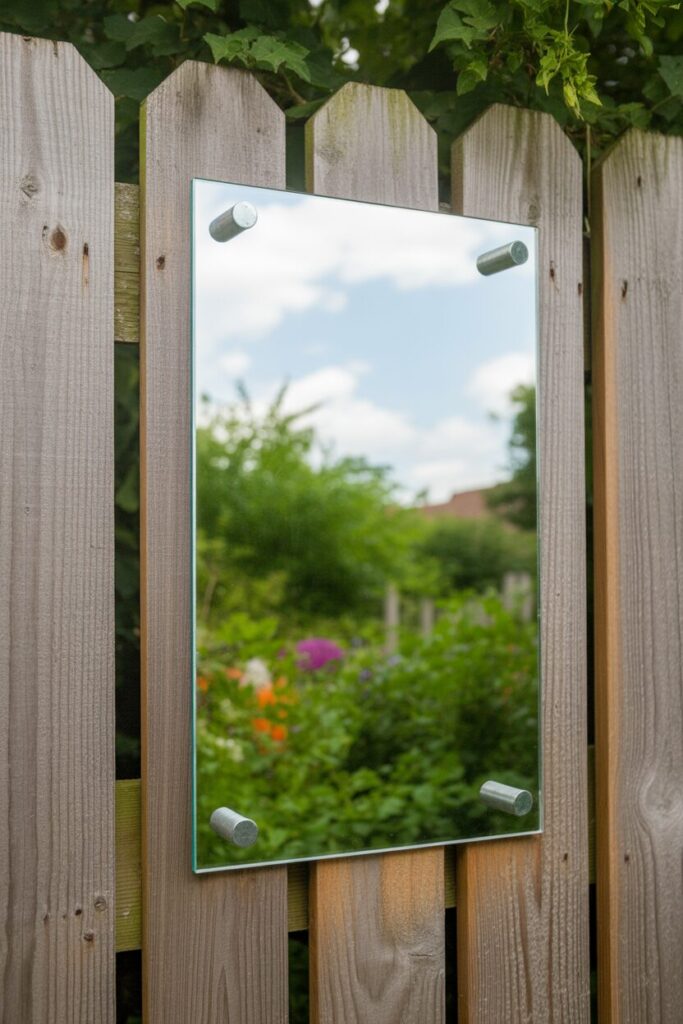 25. Hang an Acrylic Mirror on a Fence
