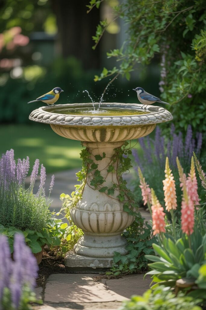 44. Use a Birdbath as a Garden Focal Point