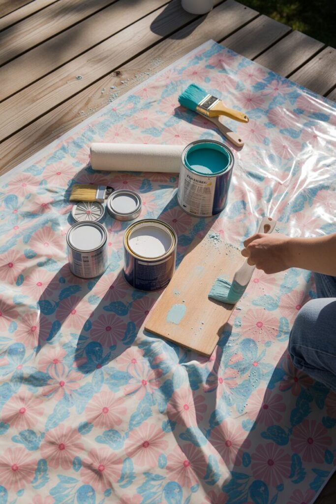 32. Use a Shower Curtain as a Tarp or Drop Cloth