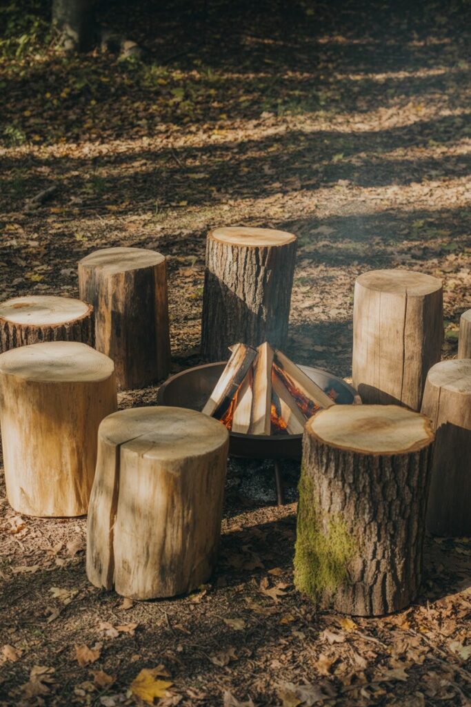 17. Use Tree Stumps as Natural Stools