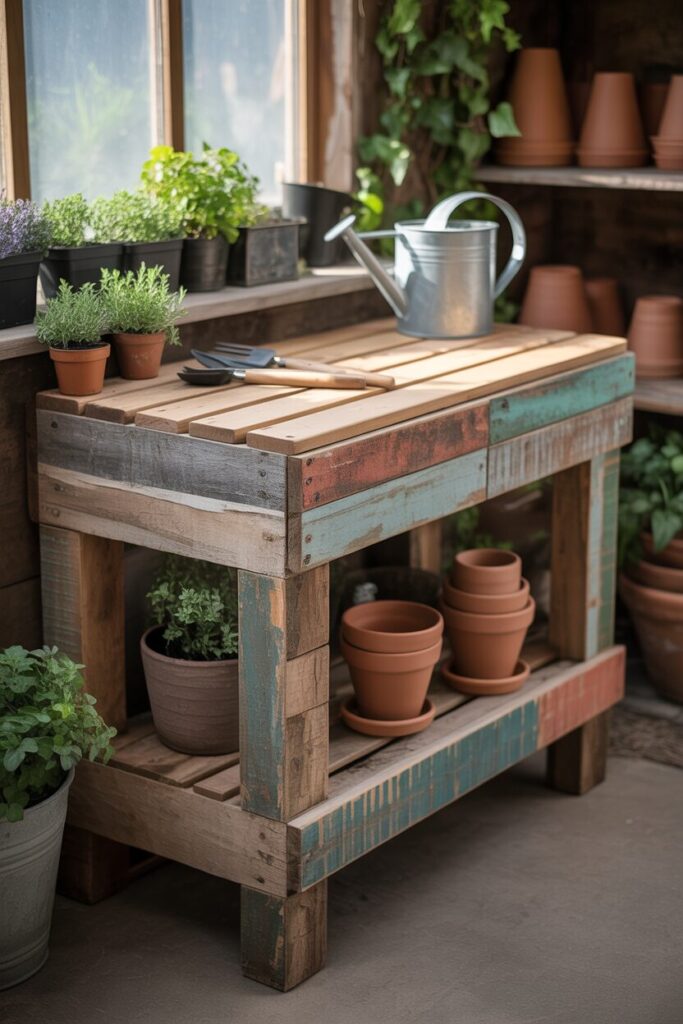 31. Build a Potting Bench from Scrap Wood