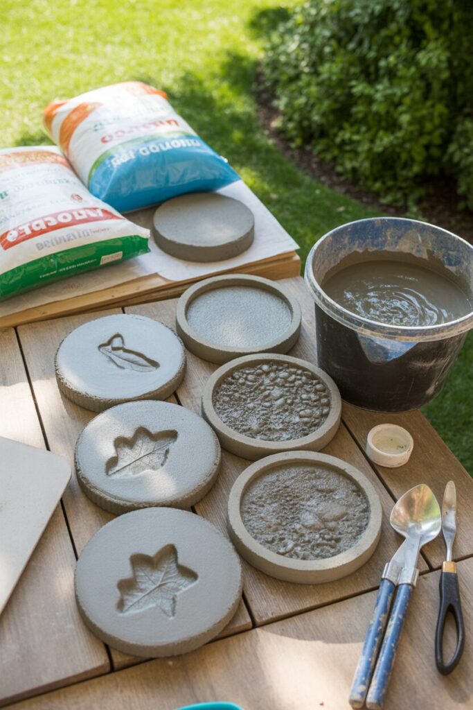 7. Make Stepping Stones from Concrete Mix